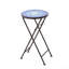 Outdoor Folding Accent Table With Glass Top And Iron Frame Outdoor Table Patio Table