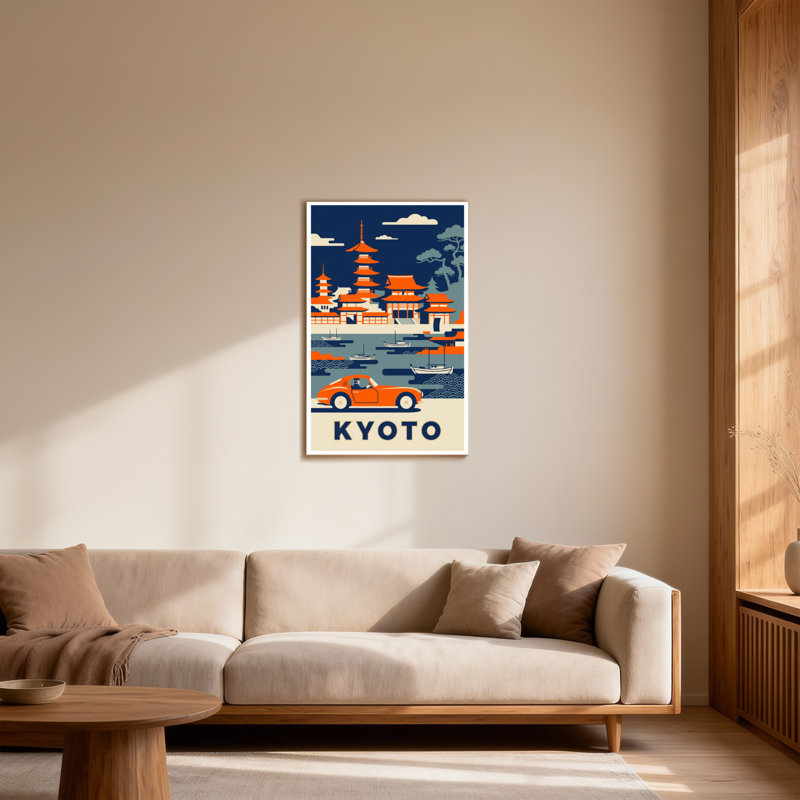Paysage et paysages urbains Temple de Kyoto Bateau voiture Ciel Arbre Nuage Eau, H 48 po x l 32 po