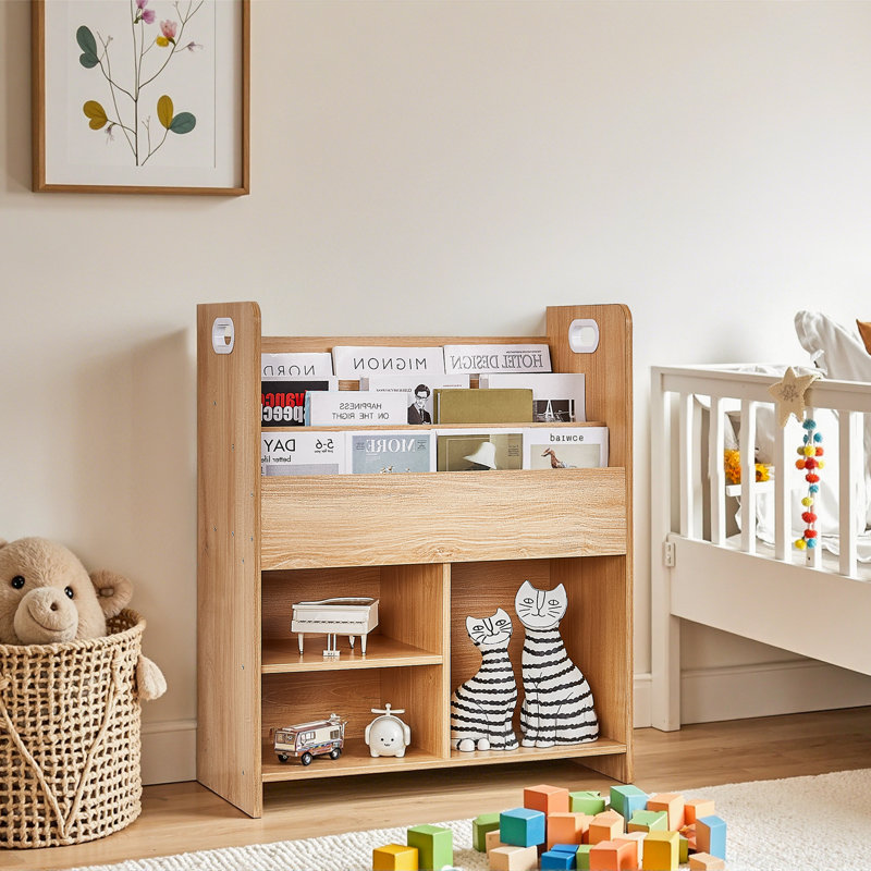 Bibliothèque et rangement pour jouets Melgarejo, Oak