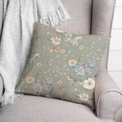 Floral Reversible Throw Pillow