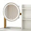 Ensemble de coiffeuse avec tabouret miroir à DEL et prise de courant pour chambre à coucher-1059523859