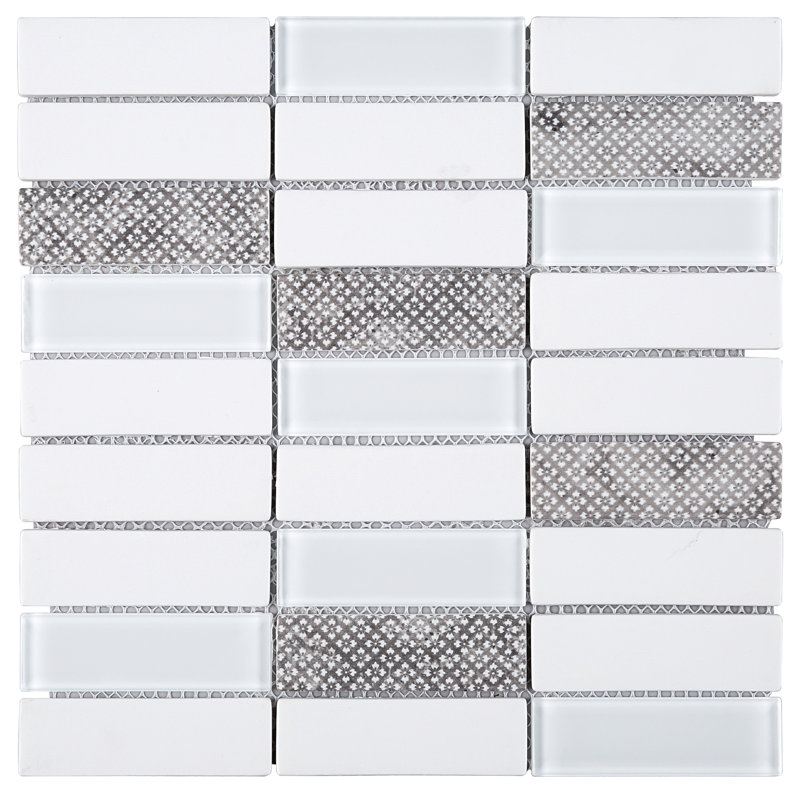 Ecoglassify 11.82 in. x 11.82 in. Brick Joint Matte Glass Mosaic Tile
