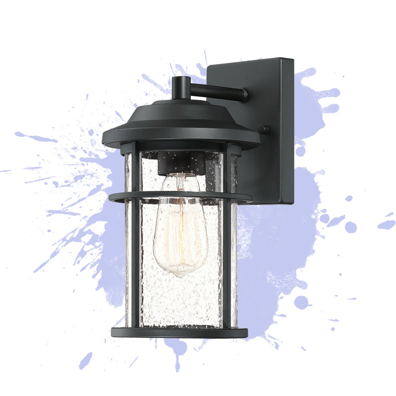 Applique murale 1 lumière pour lanterne murale câblée H 11,92 po noir mat