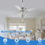 Ventilateur de plafond 52 po en cristal argenté avec lumière et télécommande 6 vitesses pour ventilateur de salon-1103891490