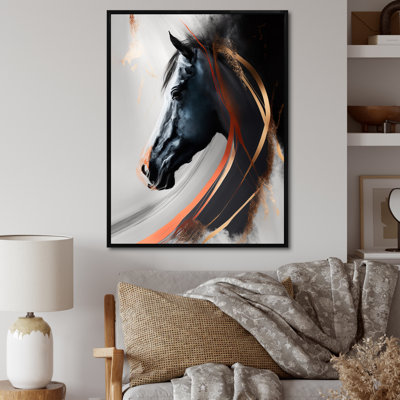 «Black Horse Side Portait I», reproduction sur toile