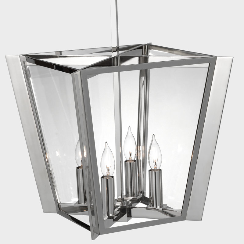 Palais 4 - Light Chandelier, 22.25" H x 15" W x 15" D, Polished Nickel