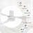52" White Ceiling Fan No Light, 3-Blade Modern Flush Mount Fan with Remote, Quiet Reversible DC Motor for Indoor Use