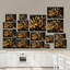 Dosseret en verre trempé Golden Bloom - Décoration murale de cuisine-490056695