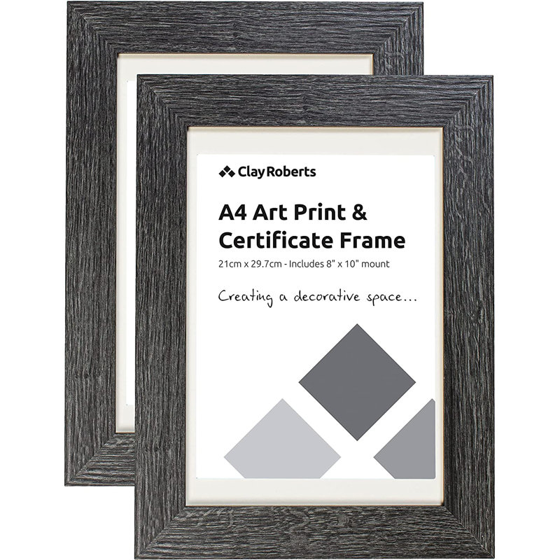 Picture Frame - Set of 2 with Mat, Dark Grey