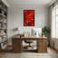 Poinsettia de Noël rouge avec feuilles vertes et baies