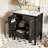 Bathroom vanity with ceramic basin, built-in hidden drawer