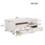 Lit de jour simple rembourré avec dossier ergonomique et 2 tiroirs, beige-1482629070