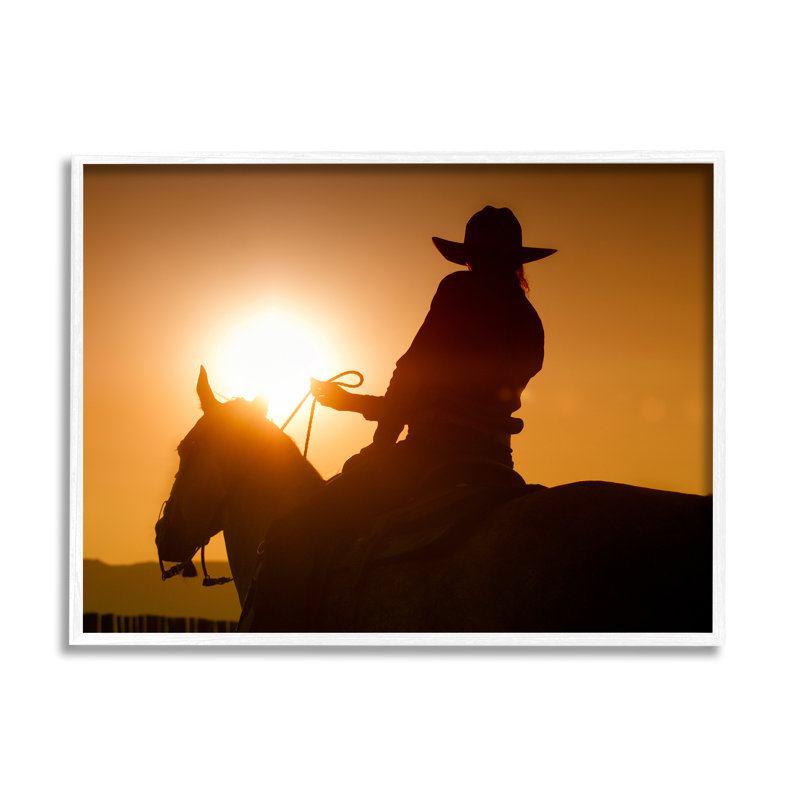 «Stupell Industries Cowboy at Sunset Silhouette», art mural sur toile par Lisa Dearing, H 24 po x l 30 po x P 1,5 po