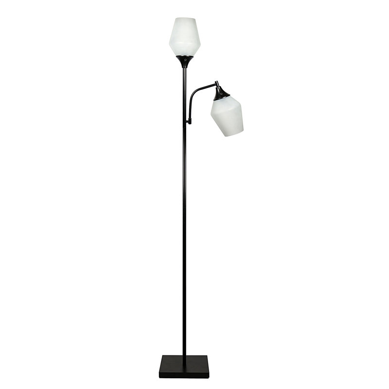71.5" Black Metal Tree Floor Lamp