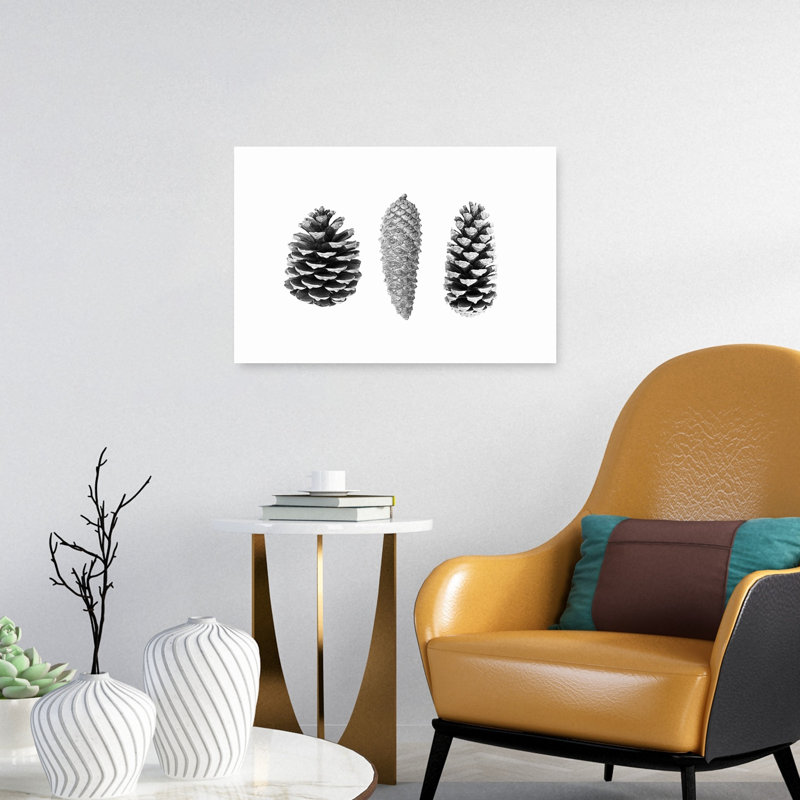 «Pine Cone Study», art mural contemporain abstrait, H 16 po x l 24 po