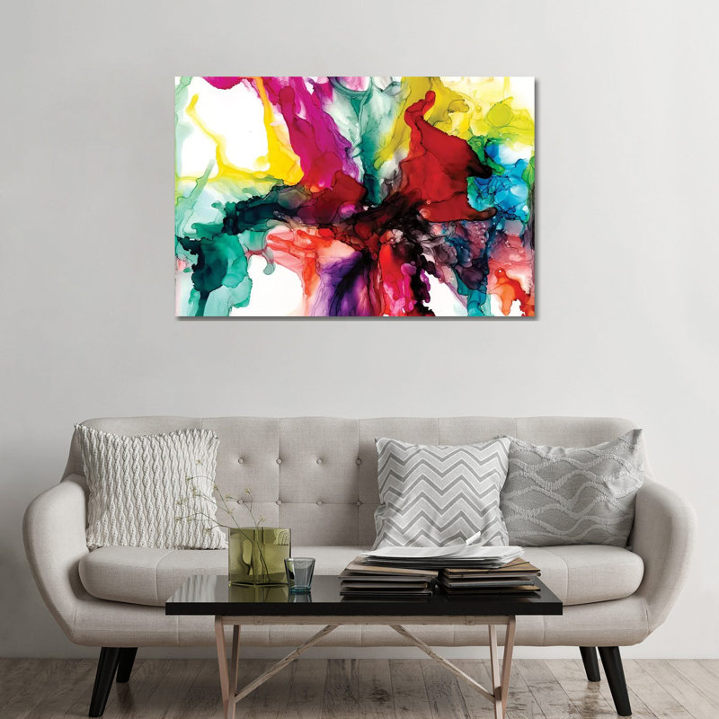 « Jeweltone Prism I » par Jennifer Goldberger-impression, Toile tendue, H 32 po x l 48 po x 1,5 po