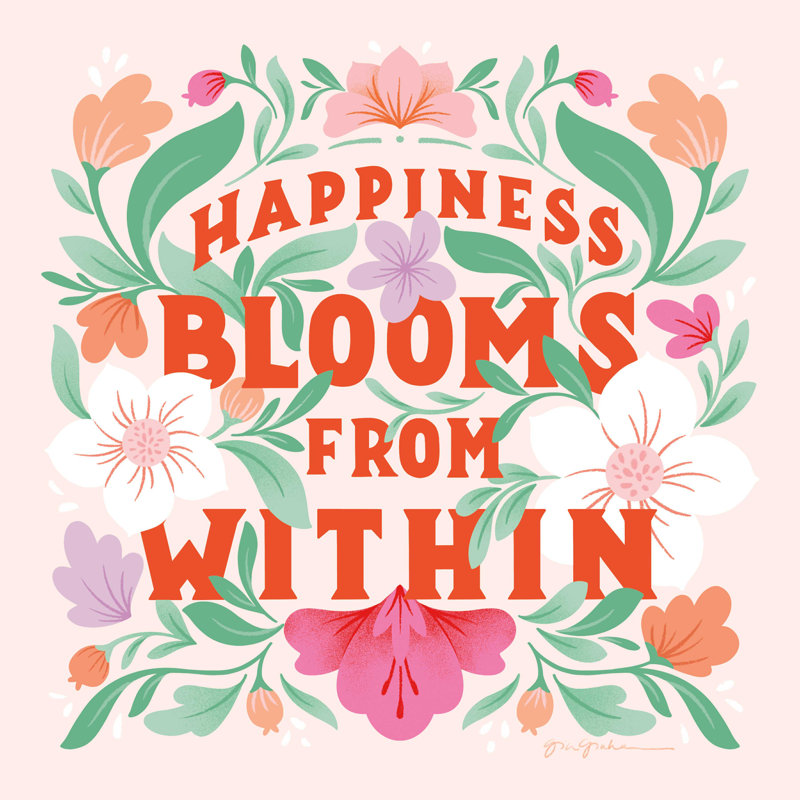 «Helgrit Happiness Blooms I» par Gia Graham, reproduction sur toile tendue, H 30 po x l 30 po