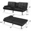 Siomarily 66'' Wide Faux Leather Convertible Upholstered Reclining Sofa with Cup Holder-30037856