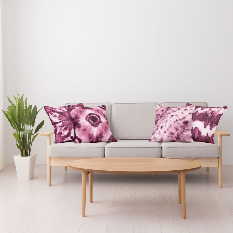 Housse de coussin Montezuma, 20 po x 20 po, Mauve / blanc