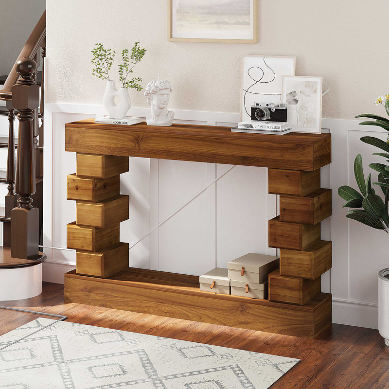 Console géométrique empilable en bois