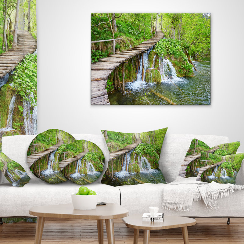 Coussin Designart «Cascades in Plitvice Lakes» Designart