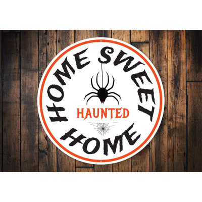 Enseignes en aluminium d'Halloween «Home Sweet Haunted»