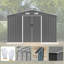 Remise de rangement extérieure, fondation en métal et portes verrouillables, remise à outils pour le jardin, le patio, la cour, la pelouse, gris-112199313