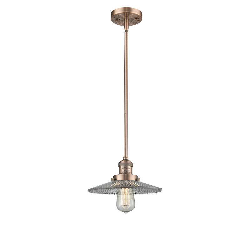 Clintonpark 1 - Light Single Pendant, Antique Copper, No LED, Clear