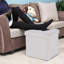 38 cm W Fabric Square Footstool with Storage