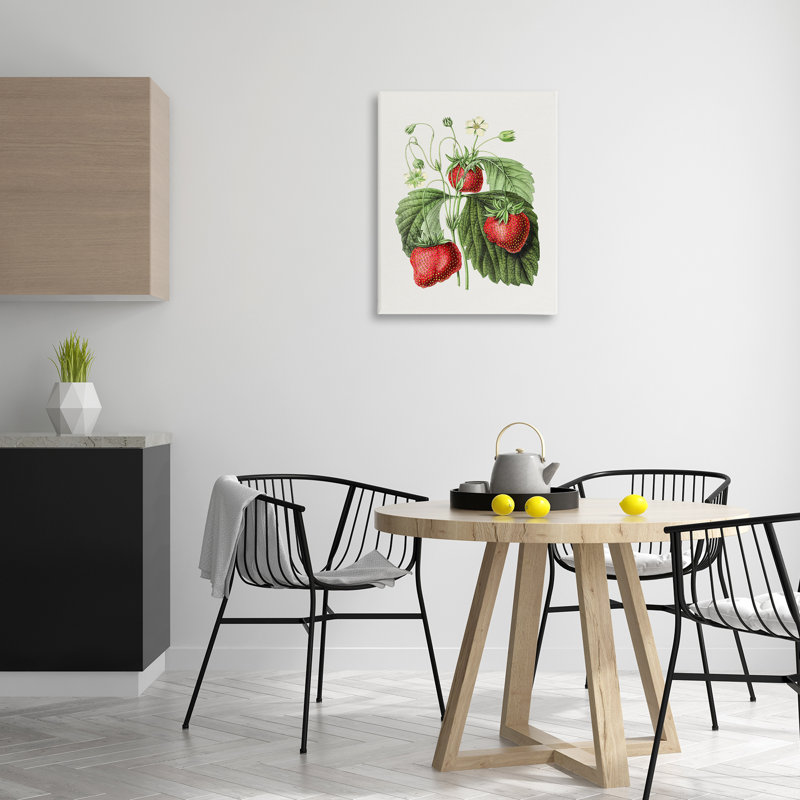 Art mural rétro sur toile par Strawberries, H 30 po x l 24 po