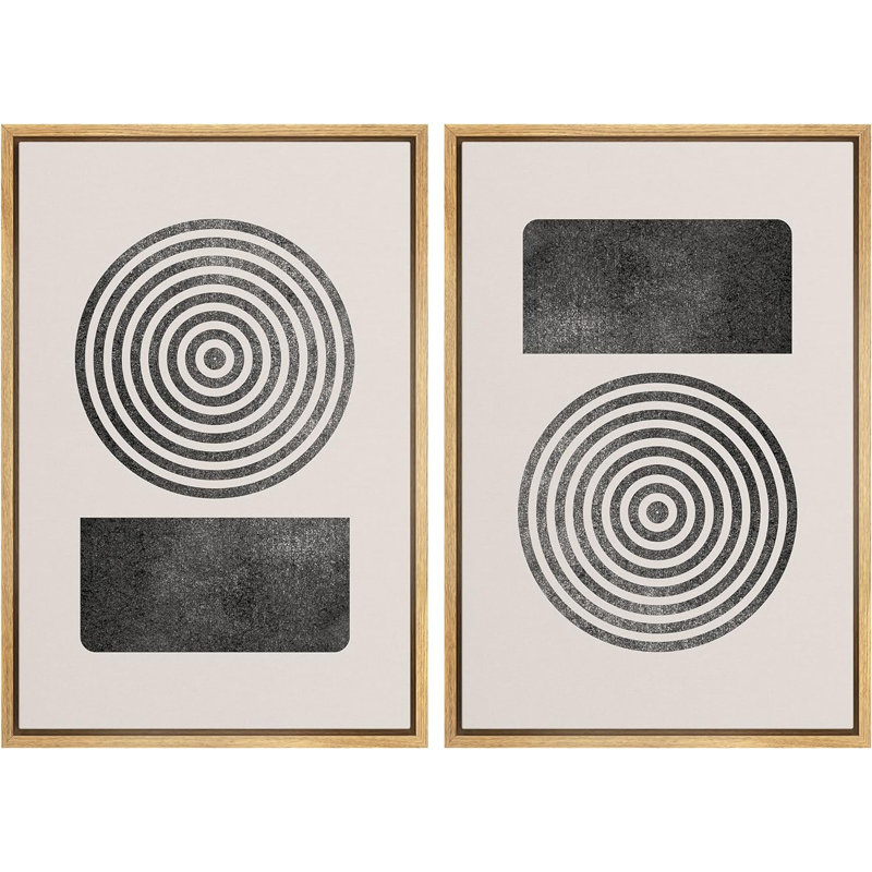 Mid-Century moderne boho Mid Century, H 36 po x l 48 po x P 1,5 po, Cadre naturel flottant