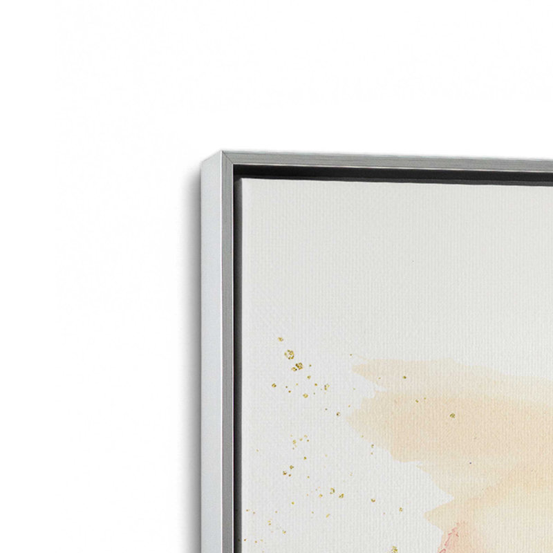 Impression de l'aube dorée v1, Cadre flottant en chrome poli, H 12,75 po x l 8,75 po x P 1,75 po