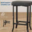 Ensemble de 2 tabourets de bar à hauteur de comptoir Modern, siège rembourré en similicuir, tabourets en métal peu encombrants pour îlot de cuisine, noir