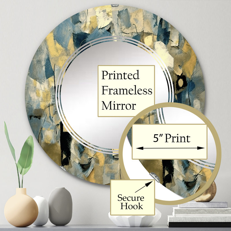 Hippeastrum - Miroir mural moderne rond, 24 po x 24 po