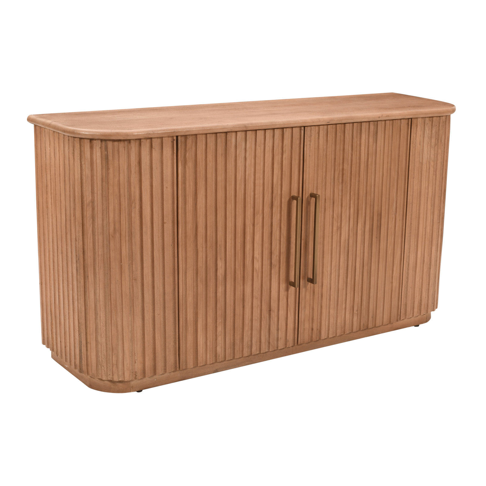 Akakios Solid Wood 60" Mid-Century Modern Curved Sideboard Bar Storage Cabinet