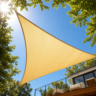 Colourtree Triangle Sun Shade Sail Canopy Fabric Cloth Screen, Water Permeable & UV Block UPF50