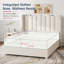 Modern Velvet Upholstered Wingback Bed With Vertical Channel Tufted Headboard-1969074596-1969074597