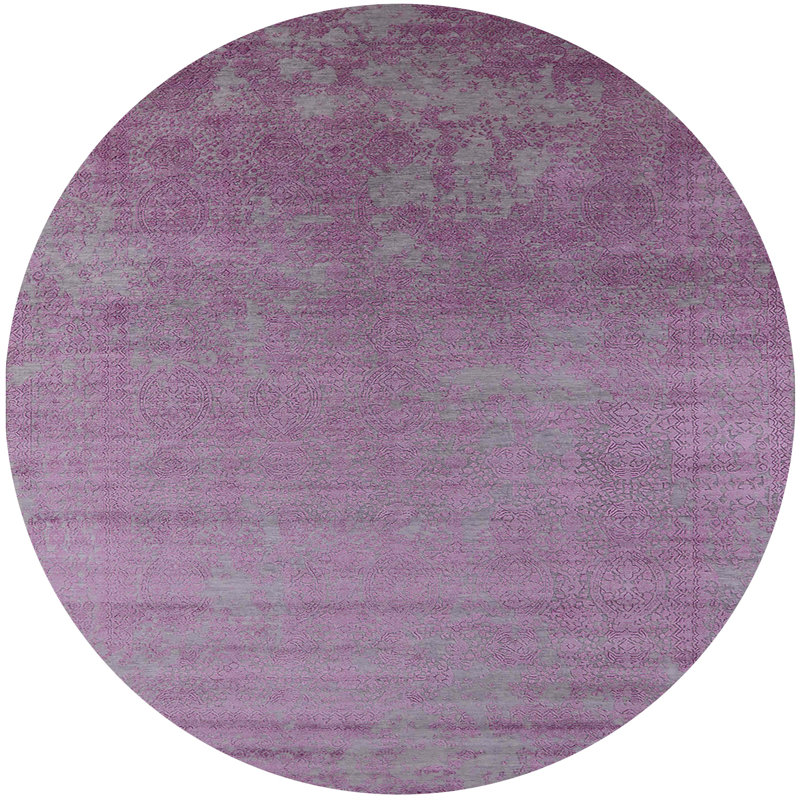 Tapis 100% moderne lavable à la machine de style Mid-Century 2556, Rond 8 pi
