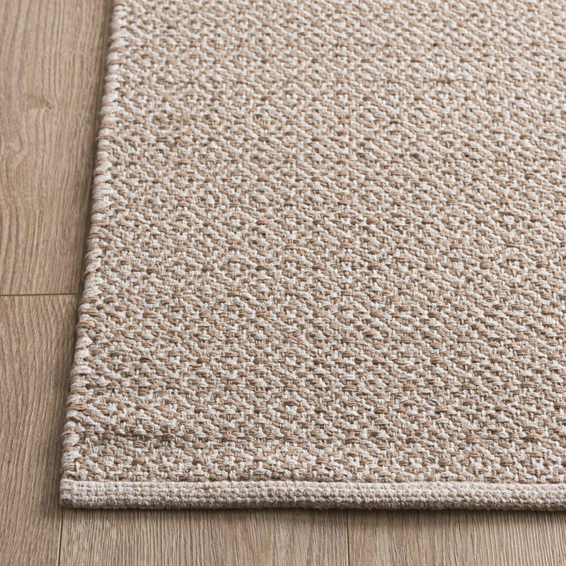 Tapis géométrique en coton tissé à la main Bester, Tapis de couloir 2 pi 3 po x 11 pi