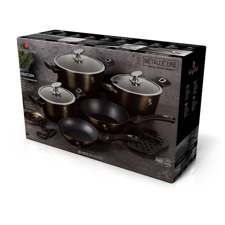 MICHELANGELO Granite Pots and Pans Set Nonstick, 13 Black 13 Piece