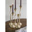 Bougeoir 5 lumières 9,8 x 6,7 x 14,2 po en fonte d'aluminium avec motif botanique doré