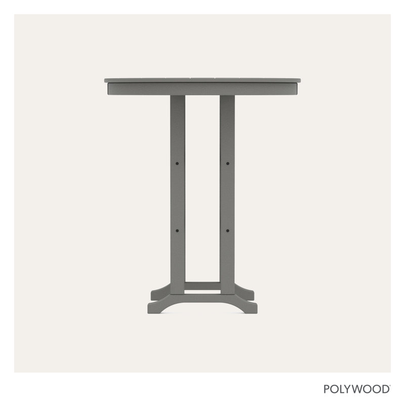 POLYWOOD Round Farmhouse Bar Table, 36", Slate Gray