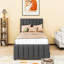 Lit plateforme tapissier avec couchette simple et tiroirs Cuevas Simpkins-219815074-219815075