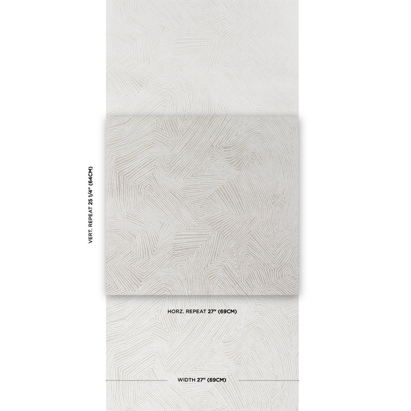 Labyrinth Grand Wallpaper, Soft Silver