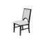 Table de salle à manger et 4 chaises d'appoint en tissu à finition blanche et table ronde noire