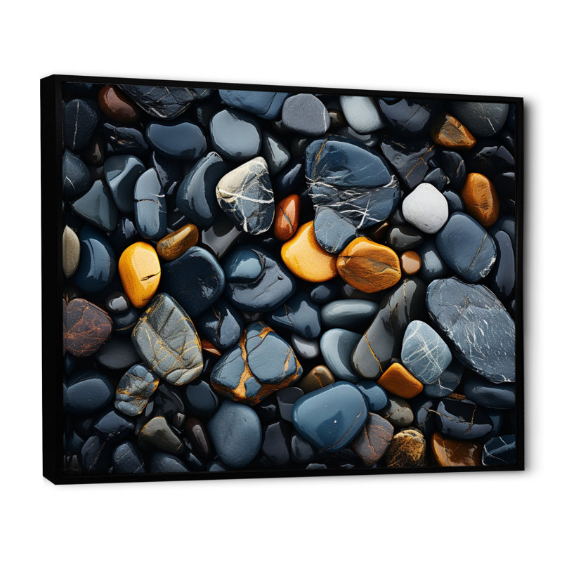 «Rocky Beach», impression sur toile, H 16 po x l 32 po x P 1 po, Cadre flottant noir