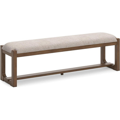 Banc de salle à manger rembourré 63 po Cabalynn, beige et brun clair