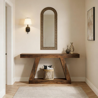 Table de canapé, console, table d'appoint à deux niveaux Vintage