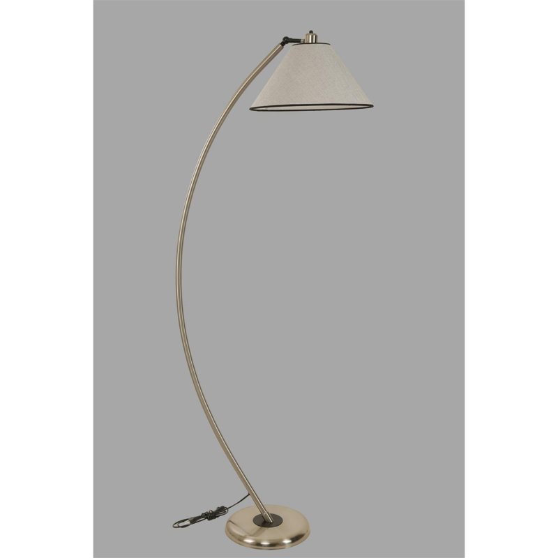 Luro Elegant Adjustable Floor Lamp in Light Grey, 67.0 inches Tall | Durable Metal Body with Electrostatic Oven Dried Paint | E27 Socket, Max 60W | Perfect for Living Room, Bedroom & Office Decor