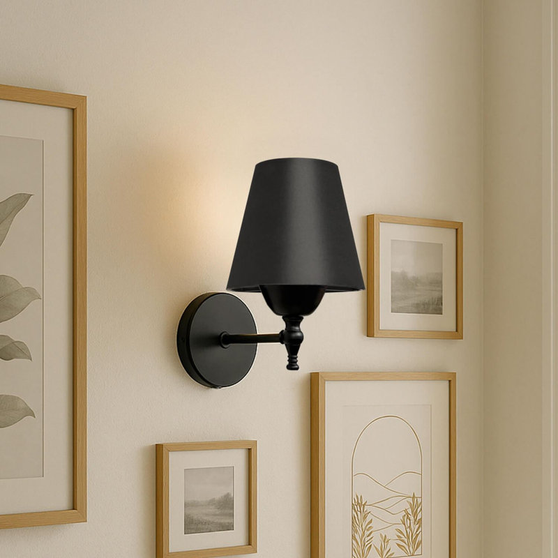Modern Black Wall Lamp, Metal Body, 8.3 x 8.3 x 8.3 inches | E27 Socket, Max 40 Watts, Stylish Design | Perfect for Living Room, Bedroom, & Hallway | IP20 Rated, Durable & Elegant Lighting Solution